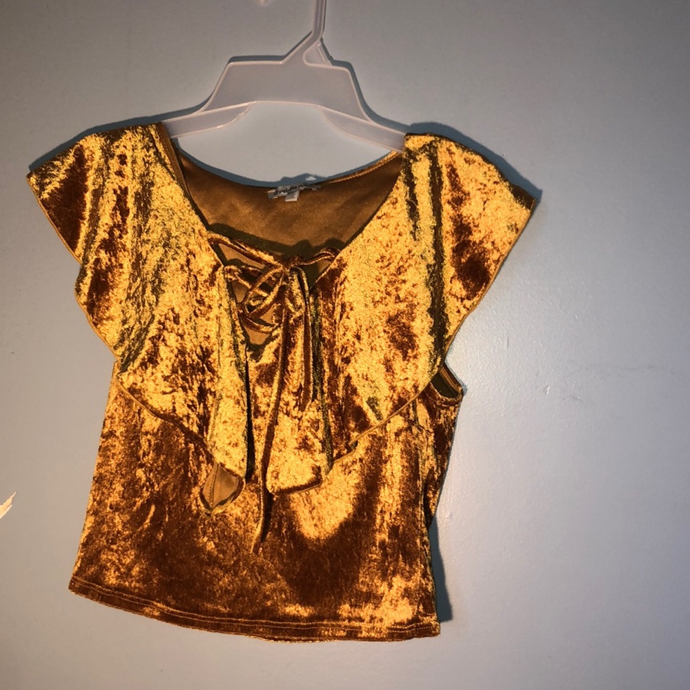 Gold Velvet Top